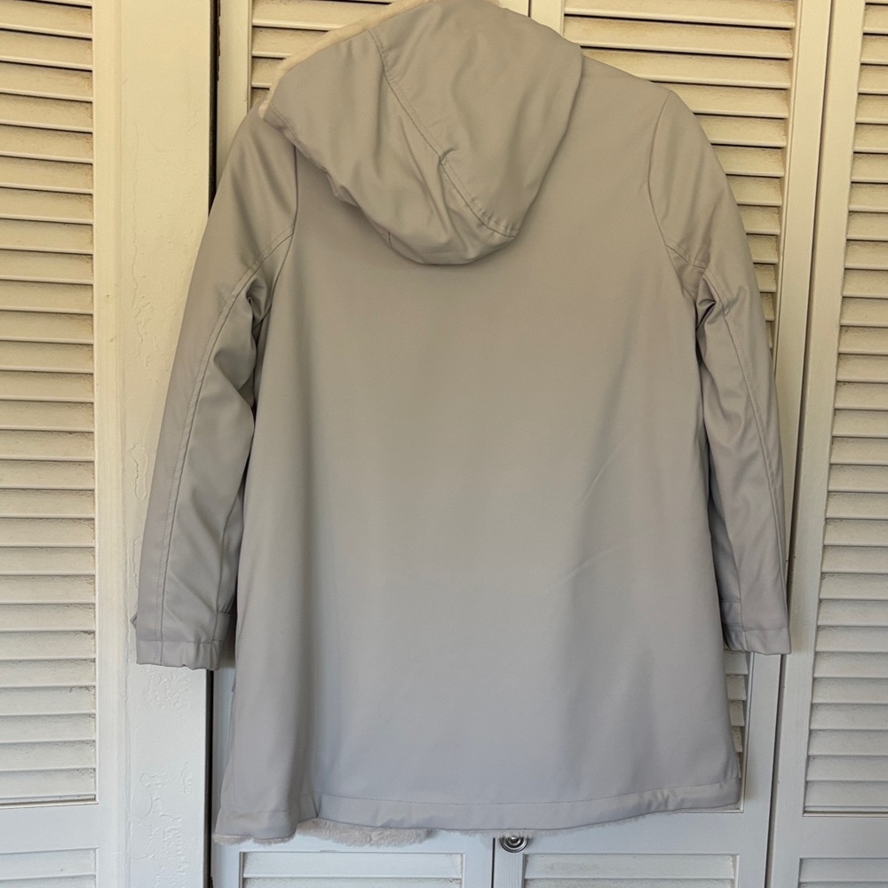 ZARA Cream Faux-Fur Lined Teddy Jacket - Picture 8 of 10